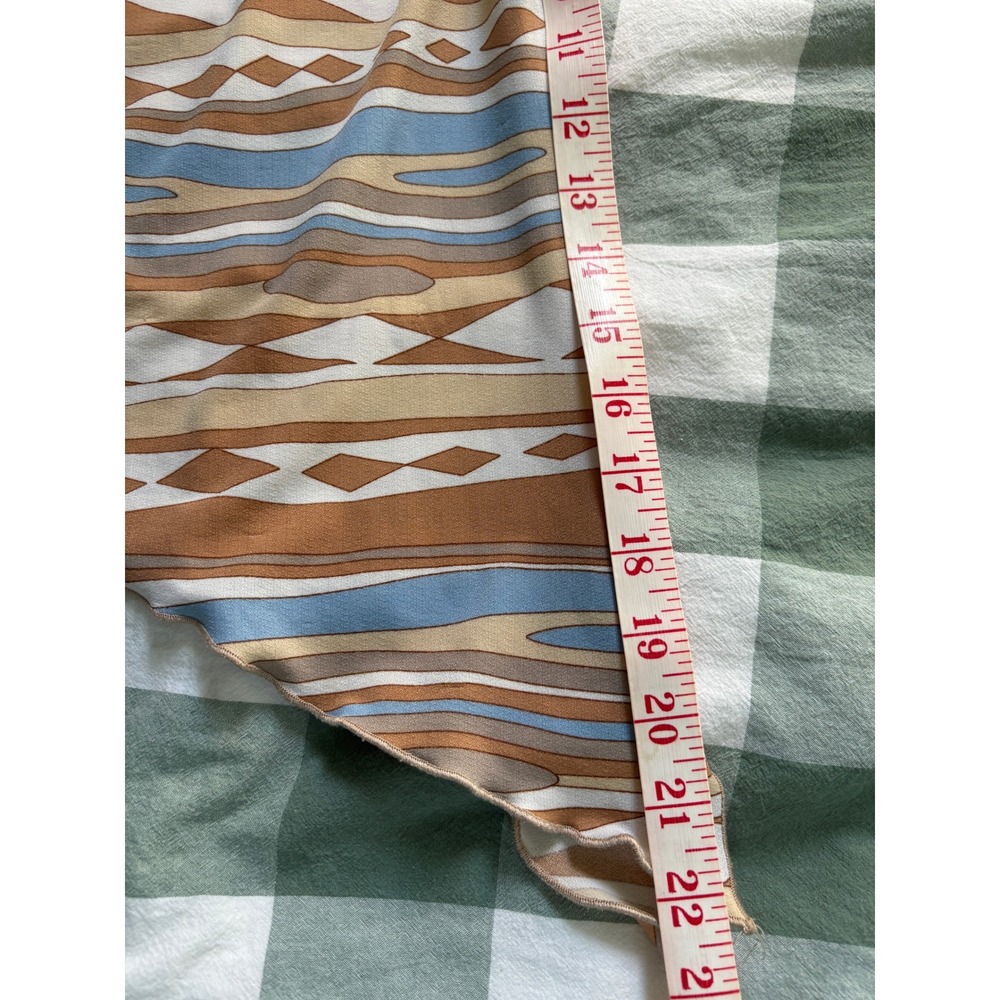 725 Originals Womens S Y2K Handkerchief Hem Tube Top Geometric Abstract Brown - Picture 8 of 12